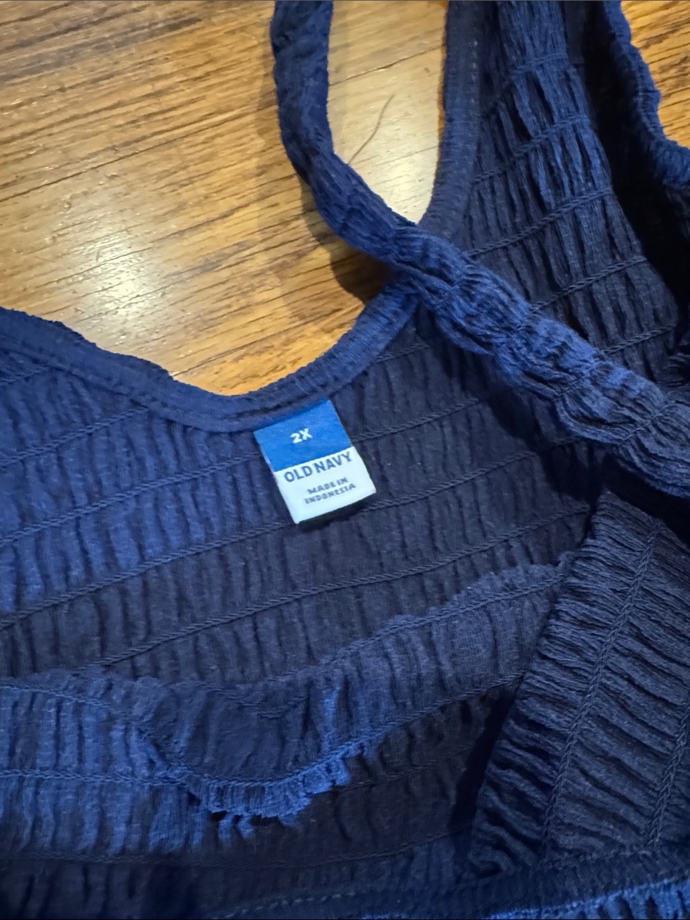 Old Navy Navy Blue Smocked Midi Tank Dress - Picture 3 of 3